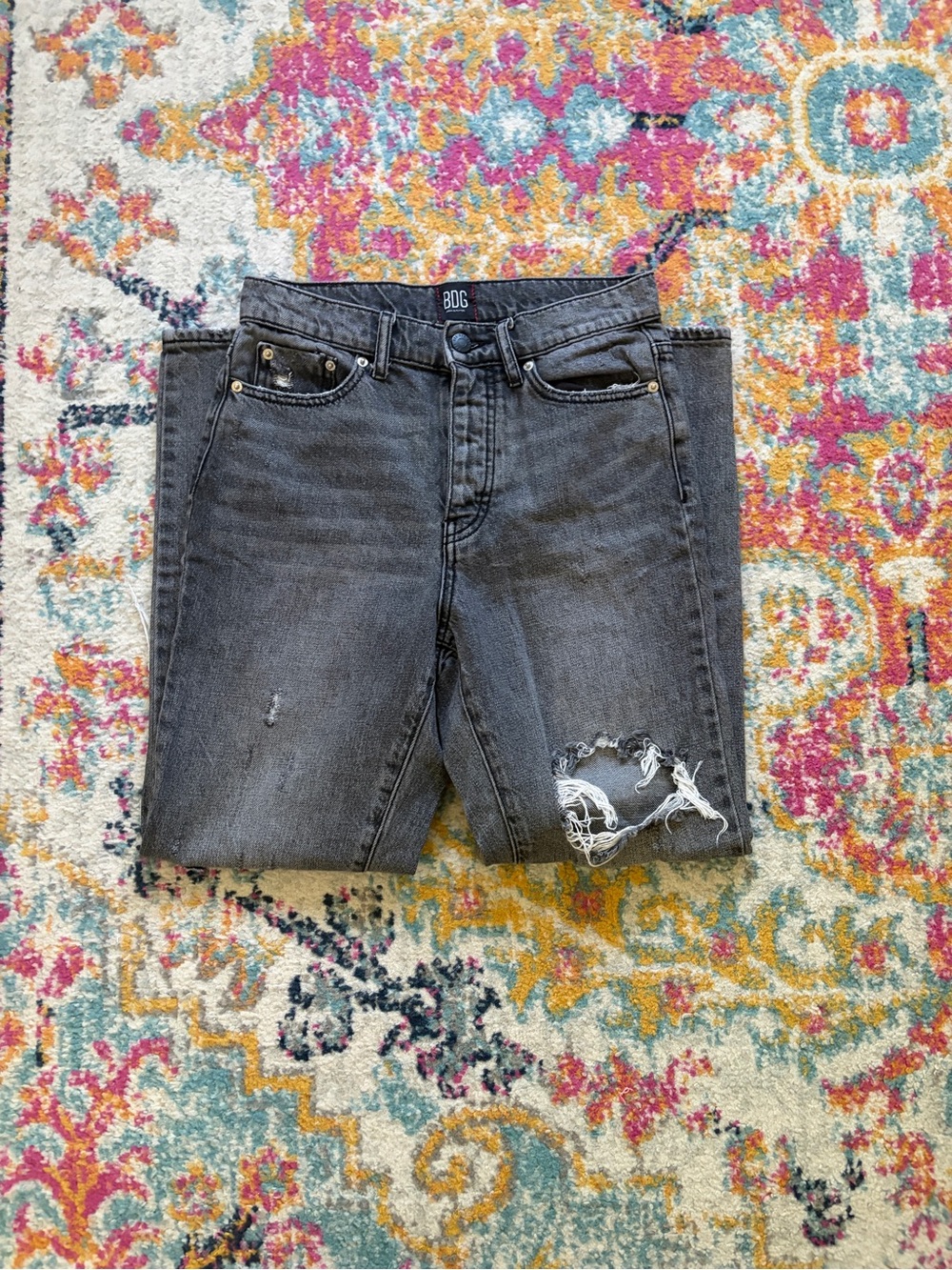 BDG ripped jeans in a grey wash